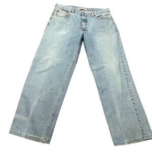 Levi's 550 Lightwash Relaxed Jeans Classic Stonewashed Style 38 x 32 distressed